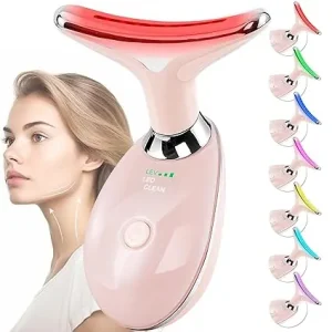 Doset Masajeador Facial y de Cuello con Terapia de Luz Roja y 7 Colores