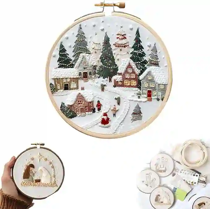 Kit de Bordado de Navidad TINLOK para Principiantes C