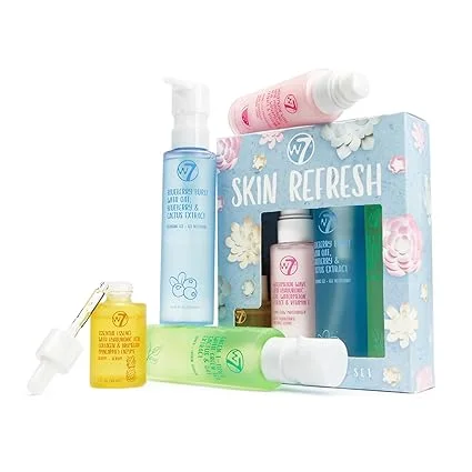 Set de Cuidado de la Piel W7 Skin Refresh Limpiador Tonico Suero e Hidratante