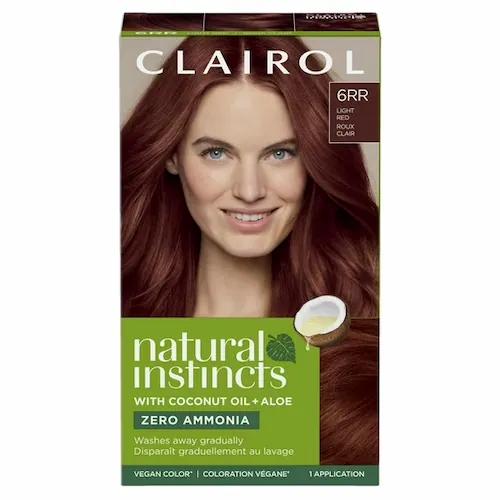 Clairol Natural Instincts Color Crema Semipermanente para el Cabello 6RR Rojo Claro Tinte para el Cabello 1 Aplicacion