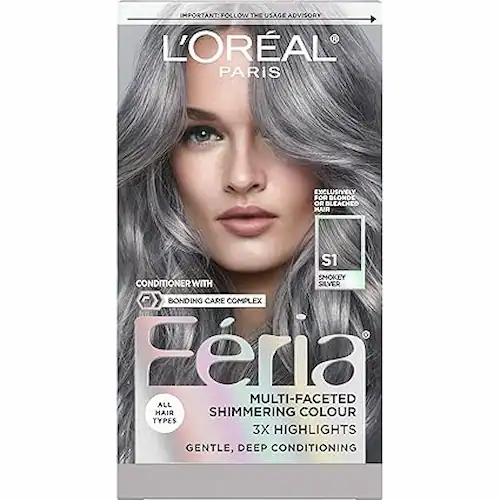 LOreal Paris Feria Tinte permanente multifacetico y brillante Smokey Silver plata ahumado