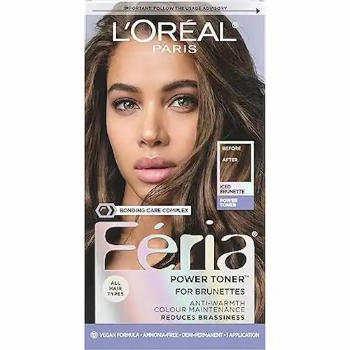 LOreal Paris Feria Toner toner de cabello anti laton de larga duracion para morenas formula vegana y sin amoniaco morena hela