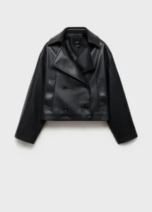 Chaqueta de cuero negro para look de invierno