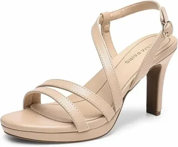 DREAM PAIRS Sandalias de tacon alto con plataforma y tiras para mujer
