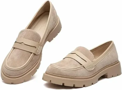 Mocasines Penny para mujer estilo casual huecos sin cordones con plataforma gruesa zapatos de trabajo compras