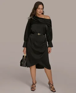 Vestido de Talla Grande de un Solo Hombro para Brazos Anchos 1