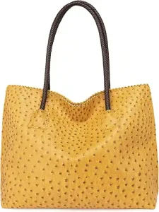 Las Mejores Carteras de Mujer para Cada Estilo y Presupuesto 12 Milan Chiva Bolso de mano para mujer con cremallera grande de piel vegana de avestruz bolsos de hombro y bolsos