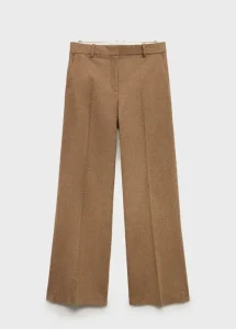 Pantalones de Lana Virgen Pierna Ancha Colores Neutros