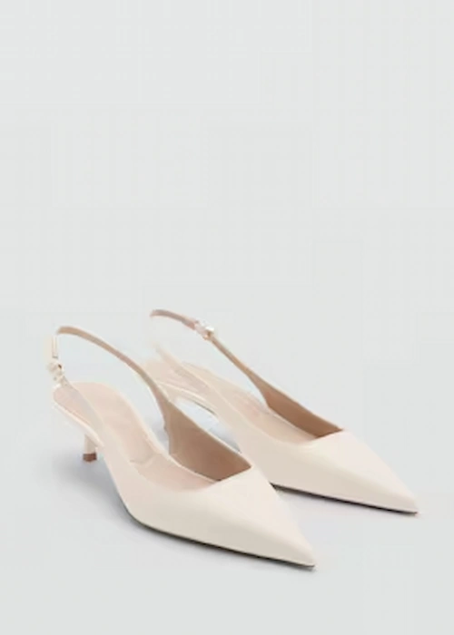 Zapatos de efecto piel con tacón kitten de 5 cm y punta afilada. Pulsera ajustable con hebilla.