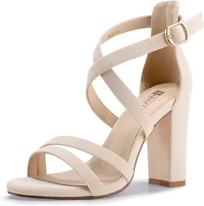 Los mejores zapatos de mujer que estilizan hoy 13 Sandalia de tacón alto para mujeres con tirantes delgados, zapatos de vestir con correa al tobillo y punteras abiertas