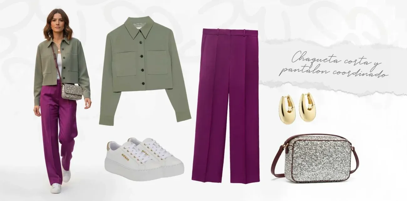 Chaqueta corta y pantalon coordinado