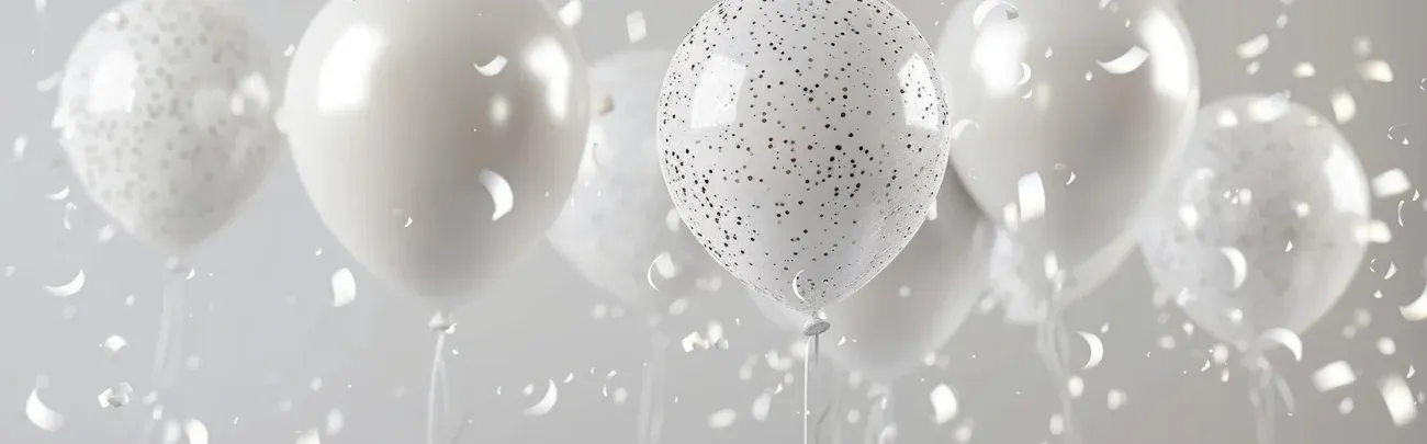 white balloons white background festive backgroundgenerative ai copy